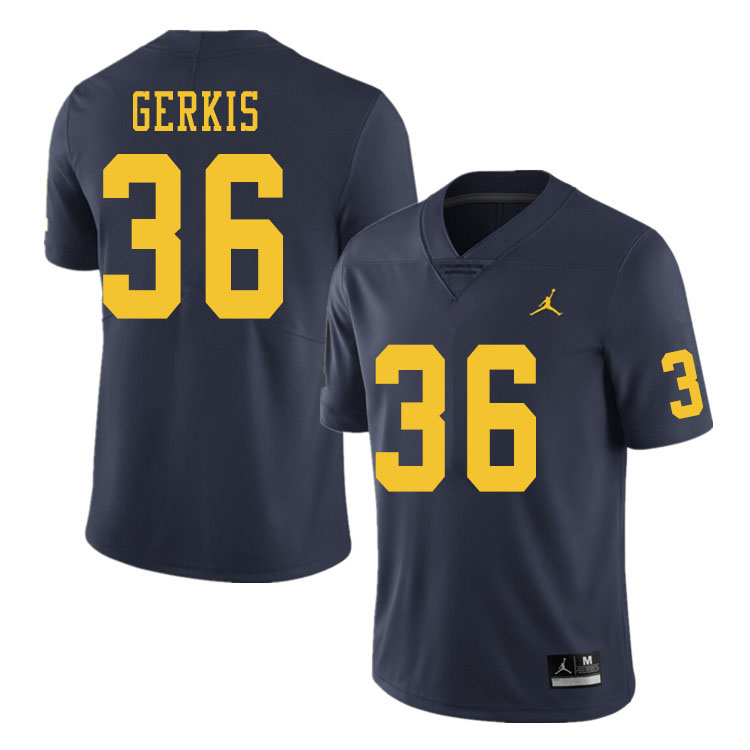 Men #36 Izaak Gerkis Michigan Wolverines College Football Jerseys Sale-Navy